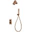 Conjunto de ducha empotrado monomando Toscana oro rosa cepillado de Imex